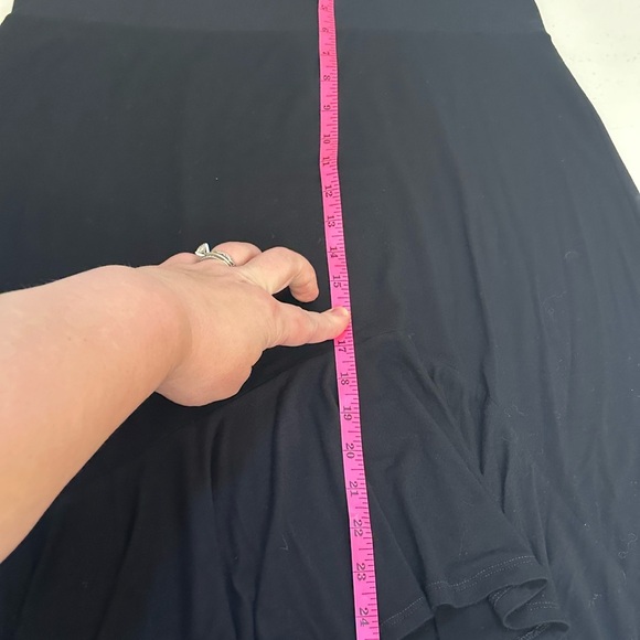 Green Dragon high waist long black skirt with front ruffle slit Size Large - Picture 5 of 7